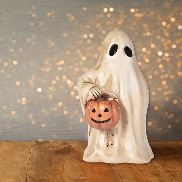 Estatua de jardín de Halloween, estatua de calabaza fantasma de Halloween, adornos de resina Zombie para estilo de césped