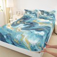 thumbnail image 3 of Castle Fairy Marble Watercolor 3Pcs Twin Sheet Sets for Teens Women Men,Abstract Marbling Twin Fitted Sheet,Stone Pattern Breathable Flat Sheet,Lightweight Room Decor, 3 of 7