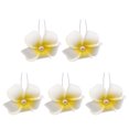 thumbnail image 1 of 5 pinzas para el pelo con forma de U de flor de plumeria hawaiana, accesorio para novia, ideal para fiestas en la playa, bodas y eventos tropicales (4,5 cm, amarillo), 1 of 6