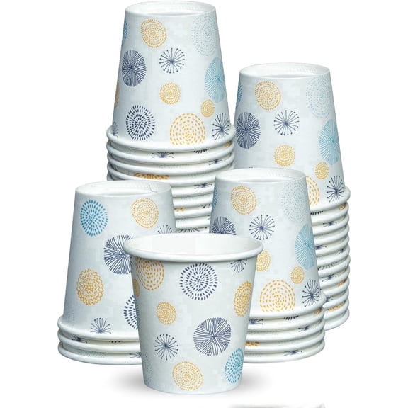 GUSTO 3 oz Disposable Bathroom Cups Mini Paper Cups for Mouthwash, 100-Pack