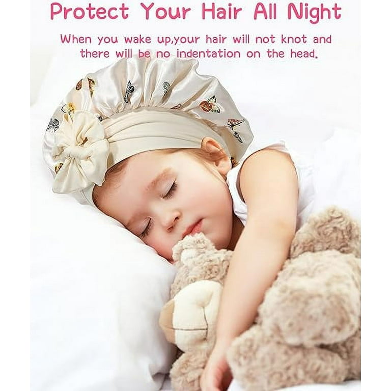 帽子 kiddy stuff kitty bonnet 12-24m DODAMOUR 2 Pack Kids Satin Silk Bonnet Hair Cap, Adjustable