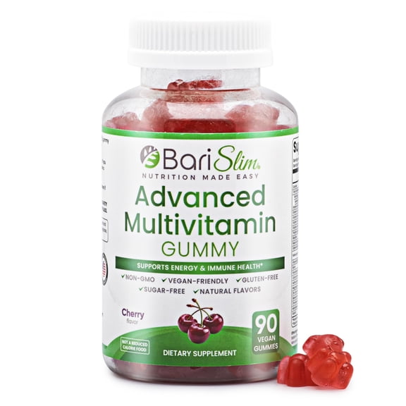 BariSlim Multivitamin Gummies for Immune & Energy Support, Adults Unisex, Cherry Flavor, 90 Count