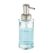 iDesign Hamilton Clear Glass Foaming Soap Pump, 3" x 3" x 8.3", Silver