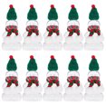 thumbnail image 1 of ColoMX 1 juego de botellas navideñas de botellas de jugo de pan de jengibre botellas de bebidas navideñas con sombreros y bufandas, 1 of 8