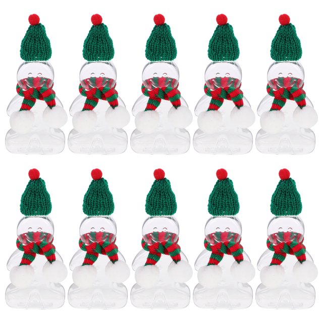 ColoMX 1 juego de botellas navideñas de botellas de jugo de pan de jengibre botellas de bebidas navideñas con sombreros y bufandas