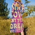 thumbnail image 5 of Pink Love Dream Graphic Print-2 Womens Summer Dress Tie Back A Line Flare Dress, 5 of 9