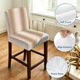 thumbnail image 4 of Khaki Ombre Bar Stool Cover Set of 6, Farmhouse Beige Gradient Modern Art Stretch Bar Chair Cover, Removable Washable Pub Counter Stool Chair Slipcover for Kitchen Dining Room Pub Cafe, 4 of 9
