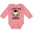 thumbnail image 3 of Inktastic I Love My Daddy with Cute Penguin and Hearts Girls Long Sleeve Baby Bodysuit, 3 of 5