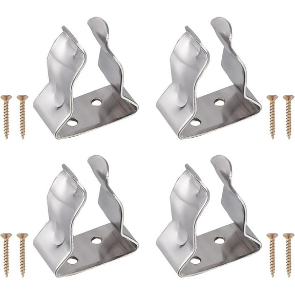 4Pcs Boat Hook Holder with 4Pcs Screws Stainless Steel Spring Clamp Tool Holder Fit for 5/8 Inch to 1 Inch Boat Hook Pole Fishing Rod Ships Boat