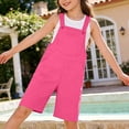 thumbnail image 5 of Mercatoo Little Girls Boys Twill Shortalls Toddler Kids Summer Bib Overall Shorts Straight Leg Loose Fit Cotton Short Overalls Rompe𝐫, 5 of 7