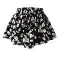 thumbnail image 2 of NAISIBABY Girls Floral Skirt, Elastic Waist Soft Flowy Lightweight Kids Summer Pleated Skirt Black 5T, 2 of 6