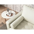 thumbnail image 4 of US Pride Furniture Mid-Century Gabler 58'' Square Arm Loveseat in Faux Leather, White, 4 of 5