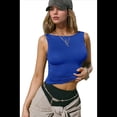 thumbnail image 3 of Chaleco Deportivo de Verano para Mujer, Ajustado, Elástico, Sin Mangas, Azul, Talla XL, 3 of 9