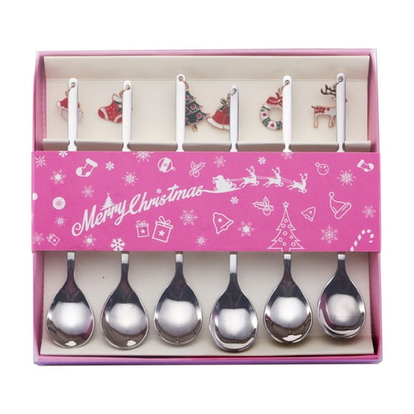 Oefntac Christmas Decor Home Christmas Decorations Metal Coffee Fork Stirring Spoon Christmas Table Decorations Year
