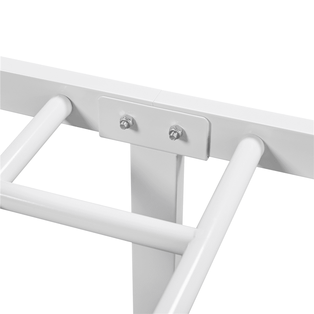 Renwick Twin Size Curved Design Metal Platform Bed for Adult, White
