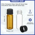 thumbnail image 2 of Uxcell 2ml Glass Sample Vials, 12Pcs Sample Vials with Screw Cap Leak-Proof Liquid Glass Vial Suitable for Laboratory Storing Essential Oils Perfumes Reagents, Transparent/Brown, 2 of 6