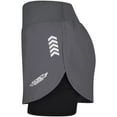 thumbnail image 6 of Exxact Sports 2 in 1 Shorts Women - Athletic Shorts with Spandex Underneath, Dry Fit Running Shorts with Pockets Women (Charcoal, AL), 6 of 7