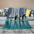 thumbnail image 2 of COMIO Blanket - Soft, Warm, and Allergy-Friendly Soft Throw Blanket Throw Blanket for Home, Camping, and Gifting Penguins On The Iceberg, 2 of 6