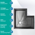 thumbnail image 3 of Strictly Sinks 30” Workstation Corner Kitchen Sink – Black Single Bowl 16 Gauge Stainless Steel Sink, 3 of 10