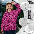 thumbnail image 6 of Uorisanigo Kids Sweatshirt Girls SoftLong Sleeve Zipper Sweatshirts Oversized Pink Cheetah Leopard Print Half Zip Pullover Sweatshirt Fall Spring Outfits Clothes Athletic Pullover Jackets, 6 of 7