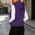 thumbnail image 5 of Wuztai Women's Zip Hooded Vest Sleeveless Casual Loose Solid Soft Lightweight Cardigan Jacket Purple 5XL, 5 of 7
