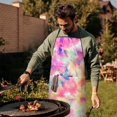 thumbnail image 4 of Colorful Tie Dye Pattern Apron-Garden Aprons for Women with Pockets-Cotton Linen Waterproof Kitchen Cooking Gardening Aprons Adjustable for Kitchen,Cooking,BBQ and Salon 33x27 Inch, 4 of 7
