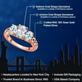 thumbnail image 2 of Gem Stone King 18K Rose Gold Plated Silver White Topaz and Sky Blue Aquamarine Filigree Style 3 Stone Ring for Women (2.50 Cttw, Oval 8X6MM and 6X4MM) (Size 8), 2 of 6
