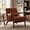 Orange, variant on YIORTWO Mid-Century Modern Accent Chair, Upholstered Arm Chair with Rubber Wood Frame and Lumbar Pillow, Orange