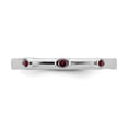 thumbnail image 4 of Solid 925 Sterling Silver Stackable Garnet January Red Gemstone Ring Eternity Band Size 5, 4 of 6