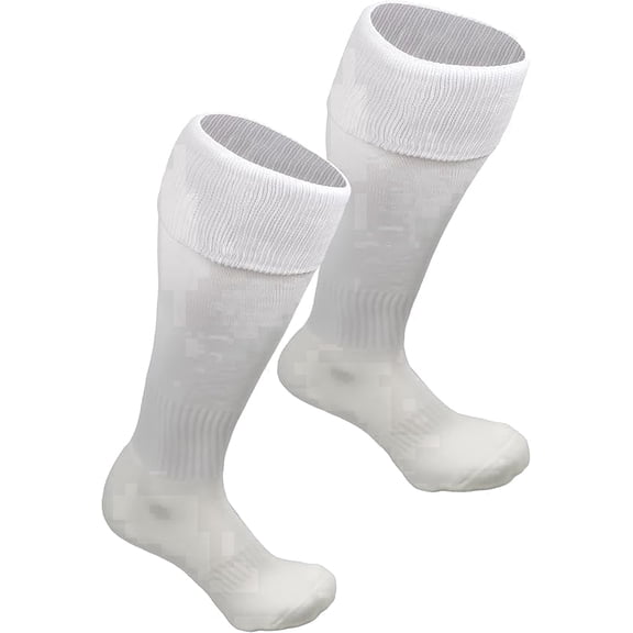 J4K Inc Soccer Socks – Moisture‑Wicking Knee‑High Athletic Fit, Youth (Shoe Size 3–7), 3‑Pack, White