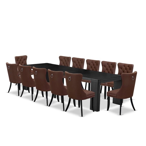 Luxe by East West Furniture 13-piece Dining Room Table Set a Rectangular Kitchen Table