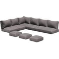 thumbnail image 2 of AECOJOY Outdoor Cushions, 4 inch Patio Cushions for Outdoor Furniture, Replacement Cushions Fits 7-Seats Sectional Rattan Conversation Set, Splashproof, Memory Foam Cushions and Covers in Dark Gray, 2 of 7