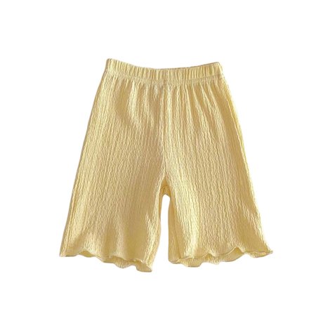 AVTOIFY Girls Shorts Shorts for Girls Children s Summer Solid Color Lightweight and Comfortable and Casual Elastic Shorts For Kids Toddler Girl Clothes Girls Summer Clothes Yellow