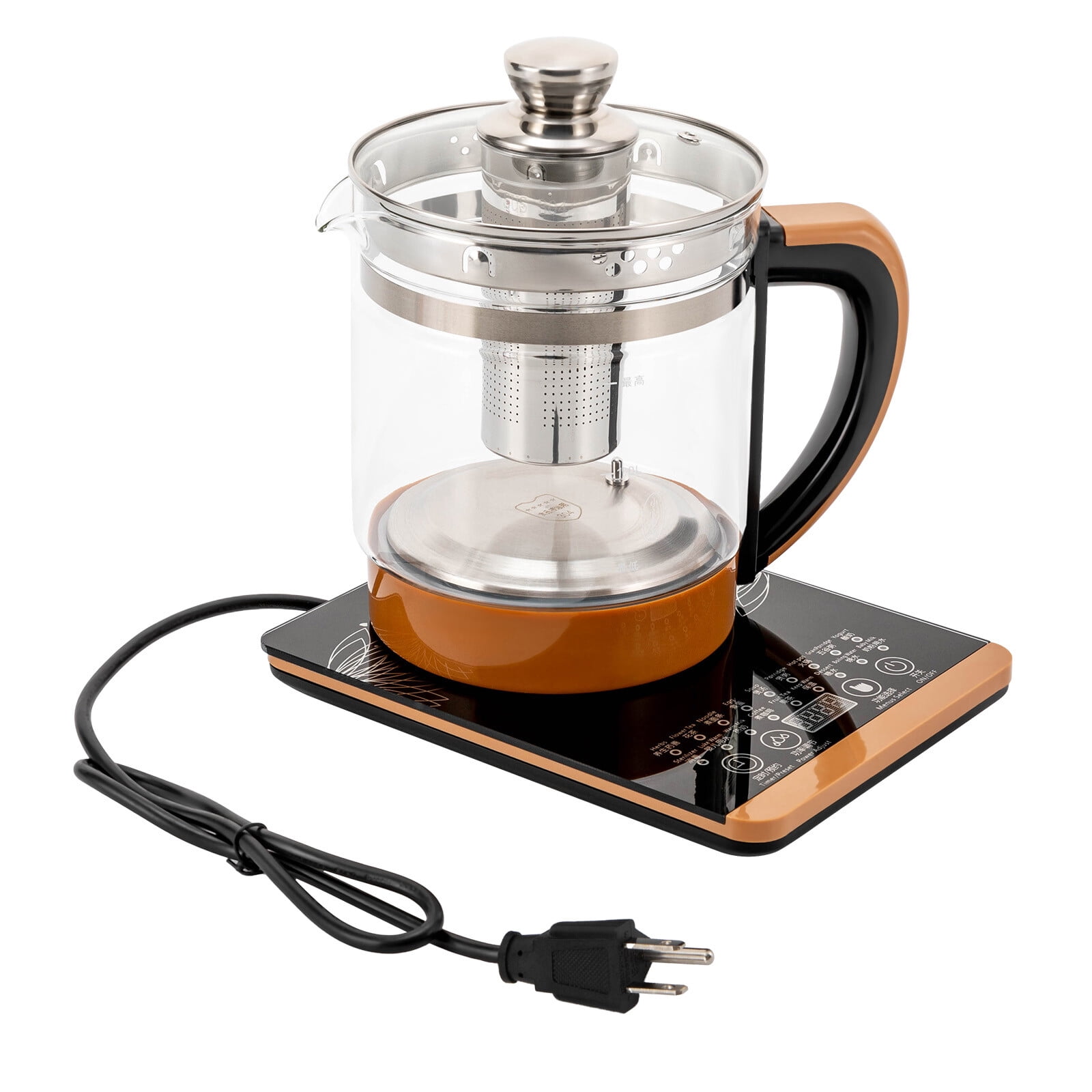 Electric Hot Tea Maker, Glass Kettle with Temperature Control, Stainless Steel Water Boiler