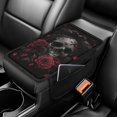 thumbnail image 2 of Chririnla Auto Center Console Cover Pad for Vehicle Interior, Washable Soft Car Center Console Cover for Van Auto Armrest Cover, Skull with Roses & Crows Gothic Pattern, 2 of 6