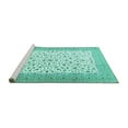 thumbnail image 2 of Ahgly Company Machine Washable Indoor Rectangle Persian Turquoise Blue Traditional Area Rugs, 8' x 10', 2 of 4
