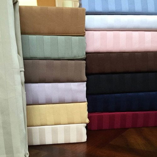 Split King Adjustable Bed Sheets 100 Cotton 600 Thread Count Striped