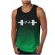 thumbnail image 1 of Camiseta sin mangas de cuello redondo para hombre, estampada, informal, deportiva, elástica, de moda, de poliéster., 1 of 4
