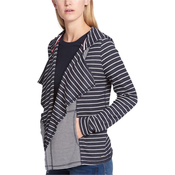 Tommy Hilfiger Womens Hooded Cardigan Sweater, Blue, XX-Large