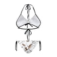 thumbnail image 2 of Chririnla Women's Halter Neck Two Piece Bikini Set - White Oak Leaf Camo Print, Tie Side Bottoms, Quick Dry Swimwear for Beach & Pool Vacation, 2 of 9