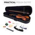thumbnail image 2 of Vangoa Juego de violín 4/4 de tamaño completo, violín acústico de abeto, kit para principiantes para adultos, estudiantes, niños y adolescentes con estuche rígido, colofonia, reposabrazos, arco, cuerd, 2 of 5