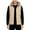 #02 Khaki, variant on Busydd Mens Down Vest Solid Color Sleeveless Zipper Fleece Vest for Men Casual Oversized Hooded Mens Vests Outerwear with Pockets 3XL