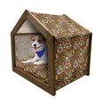 thumbnail image 1 of Autumn Pet House, Fall Season Colors with Flowers and Leaves Hand Drawn Doodle Nature Illustration, Outdoor & Indoor Portable Dog Kennel with Pillow and Cover, 5 Sizes, Multicolor, by Ambesonne, 1 of 5