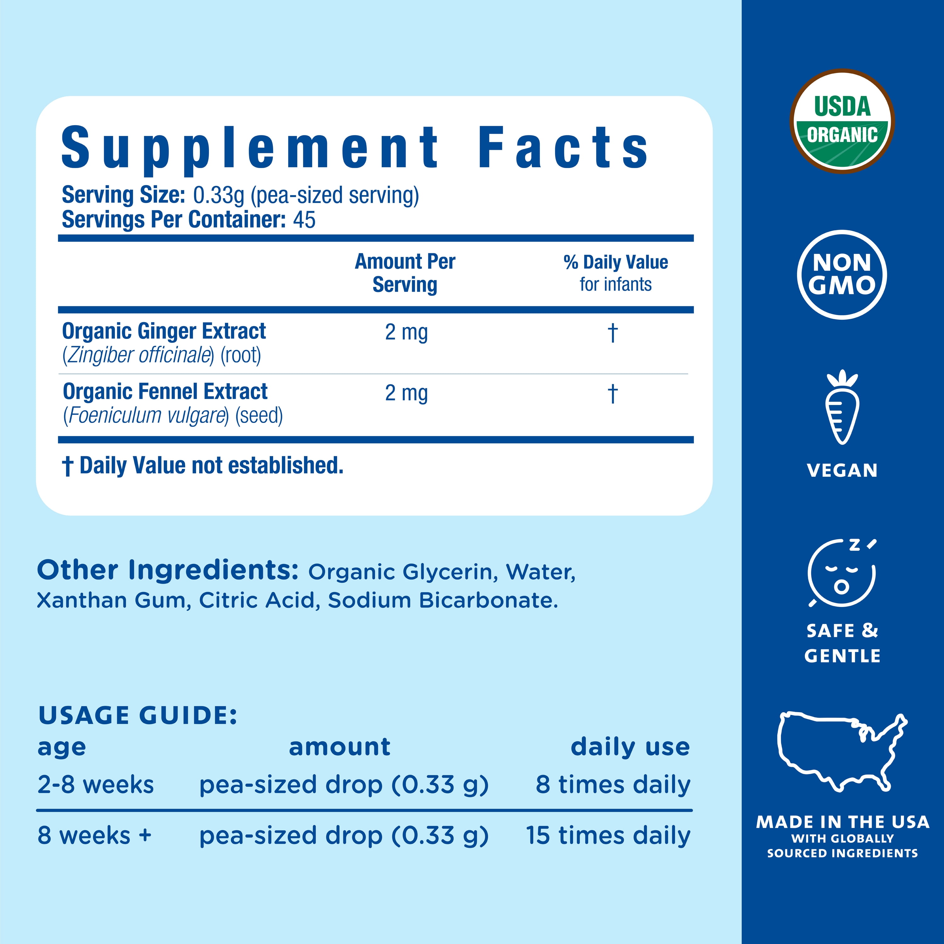 Mommy's Bliss Organic Gripe Water Paci Gel with Ginger and Fennel Extract, Dietary Supplement for Baby, 0.53 oz