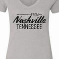 thumbnail image 4 of Inktastic From Nashville, Tennessee State Capital Distressed Text Women's V-Neck T-Shirt, 4 of 5