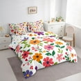 thumbnail image 3 of Feelyou Child Flower Floral Twin Bedding Sets 7-Piece, Cartoon Leaf Plant Bedding Comforter Set, Cute Princess Theme Reversible Sheet Sets, Ultra Soft Bedroom Decor, 3 of 8