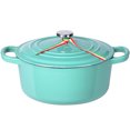thumbnail image 1 of 4.2Qt Cast Iron Covered Dutch Oven W/ Stainless Steel Knob and Loop Handles, Green, 1 of 9