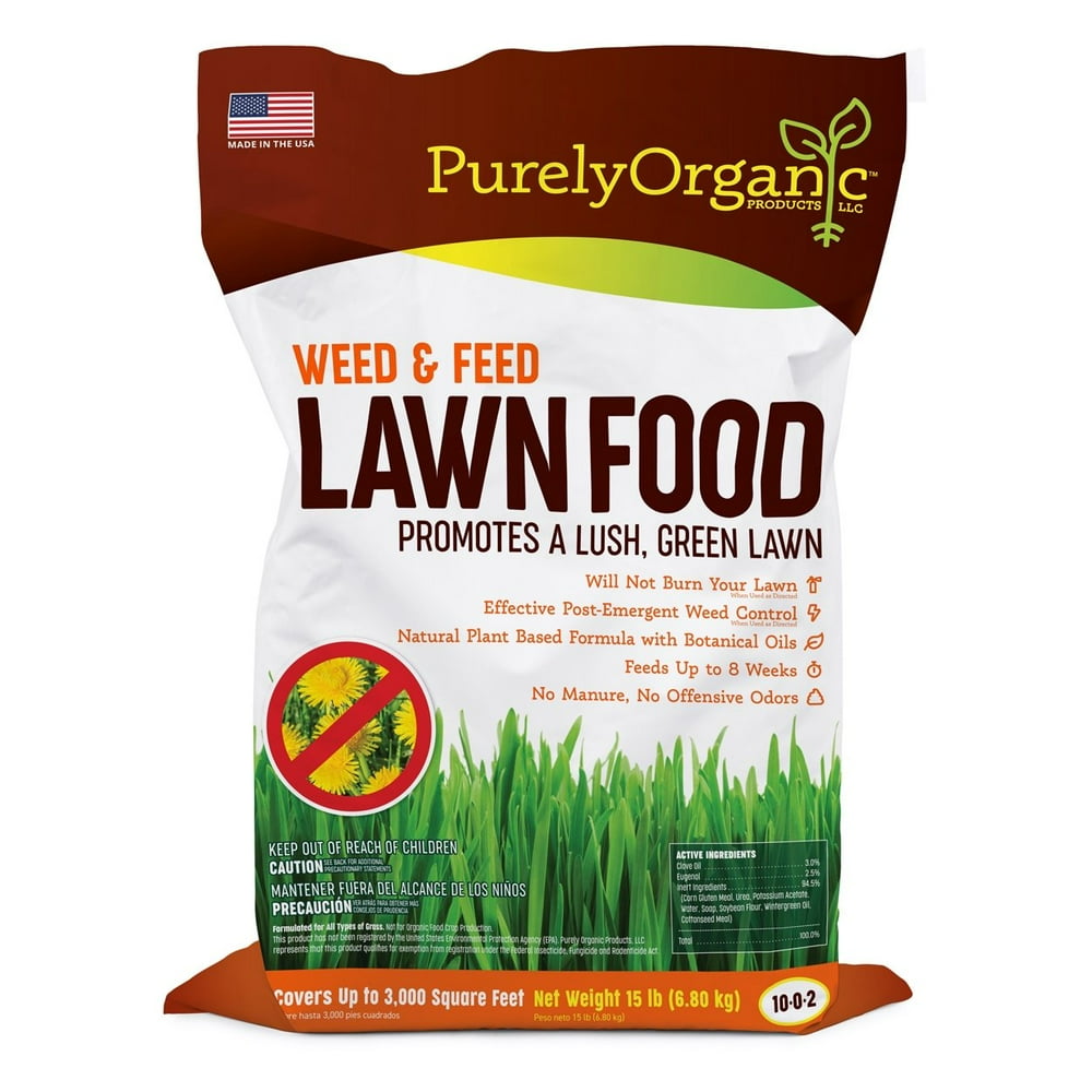 Purely Organic Products Weed & Feed Lawn Food (15 Lb Covers 3000 Sq