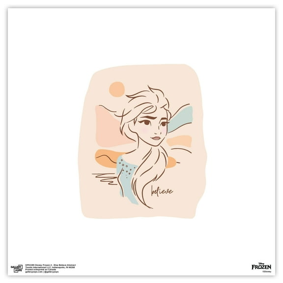 Gallery Pops Disney Frozen 2 - Elsa Believe Abstract Wall Art, Unframed Version, 12" x 12"