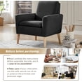 thumbnail image 3 of LOMANTOWN 28.7" Wide Linen Blend Upholstered Accent Chair, Modern Living Room Side Chair Single Sofa with Lounge Seat and Wood Legs Armchair,Dark Gray, 3 of 9
